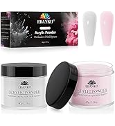 EBANKU Acrylic Powder Set, 2 Colors Pink White Acrylic Nail Powder Professional Acrylic Powder fo...