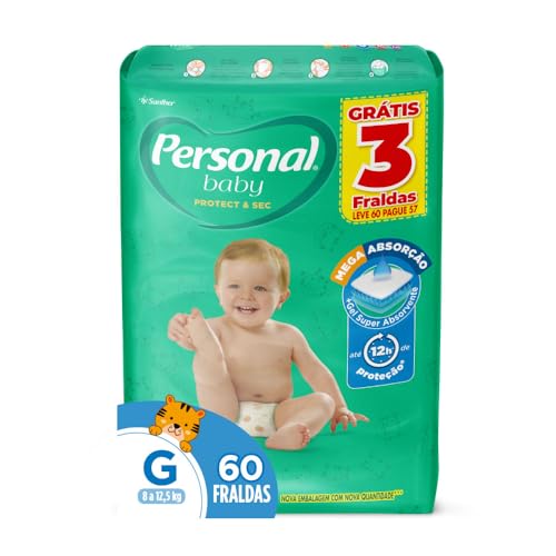 Personal Fralda Baby Protect&Sec G, Leve 60 Pague 57 Unidades