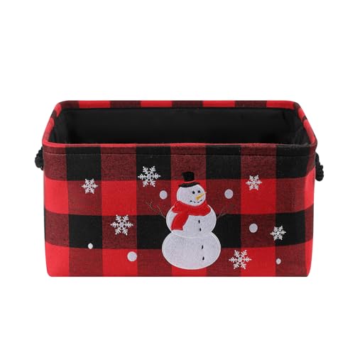 INough Collapsible Buffalo Plaid Baskets - Large Empty Christmas Baskets for Holiday Gifts