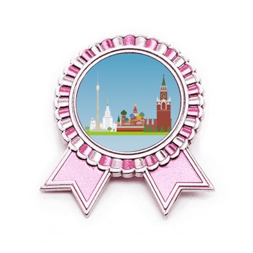 Broche Russie Moscou en métal rose accessoire idéal pour veste