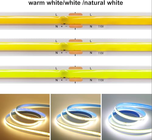 Tira LED Flexible COB 110V 296 LEDs 10M Blanco Cálido miniatura 3