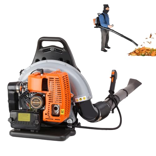 Soffiatore a benzina, 3,6 CV, 6800 giri/min, 63 CC a 2 tempi, ventola a benzina retrattile, 1080 m³/h, serbatoio di carburante da 1,8 l, per la cura del prato, pulizia delle foglie e rimozione della