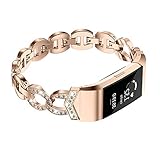 Wearlizer Compatible Fitbit Charge 2 Bands Metal Replacement Fitbit Charge hr 2 Bands/Assesories/Strap Adjustable for Fit bit Bands Charge 2 No Tool is Needed