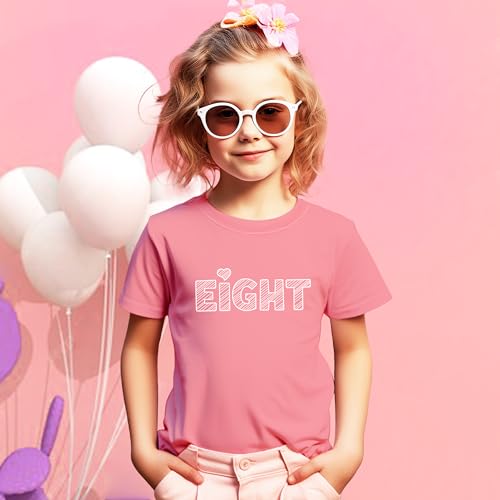 8th Birthday Shirt Girls 8 Years Old Eight Outfit Eighth Tshirt Gift Girls top 8 Heart tee3