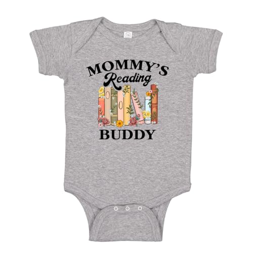 The Shirt Den Mommy's Reading Buddy Baby Bodysuit One Piece 6 mo Athletic Heather