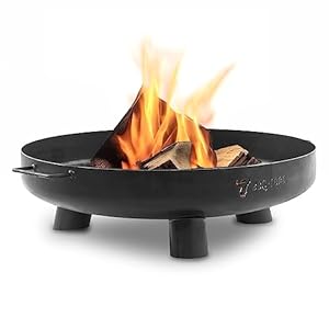 BBQ-Toro Feuerschale Ø 60 cm | Schwarz | Outdoor Feuerstelle mit DREI Standbeinen und Zwei Griffen | Feuerschalen für den Garten, Brennschale, Garden Fire Pit, Fire Bowl, Feuerwanne