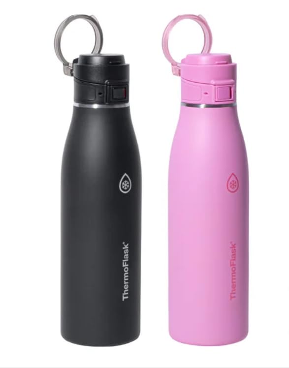 ThermoFlask Leakproof Water Bottle Set, 25oz/740ml, Stainless