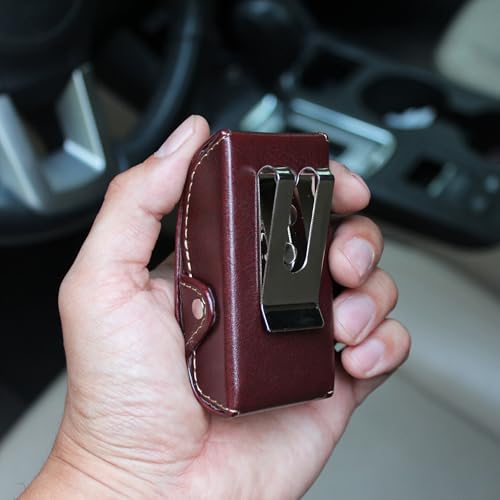 Image of Orsus Folding Glasses Hard Case with Belt Clip 3.4x1.4 In, Waist EDC Case for Folding Sunglasses Reading Glasses Black Brown