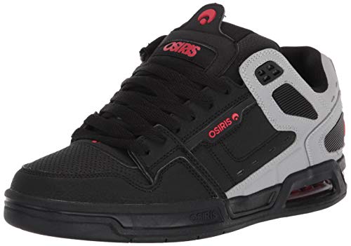 Osiris Men's Peril Skate Shoe, Black/Light Grey/Red, 14 M US