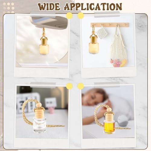 Image of 100 Pcs Hanging Car Air Freshener Empty Car Hanging Perfume Diffuser Bottle Pendant Vials for Essential Oil Scent Fragrance Aromatherapy