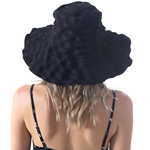 Femme-Vintage-Plage-Chapeau-de-Soleil-Pliage-de-Voyage-Large-Bord-Dete-Chapeaux