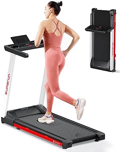 Superun Folding Treadmills for Home, 3.0HP Foldable Treadmill for Small Space, Portable Compact Treadmill, 12 Programs Built into Pitpat
