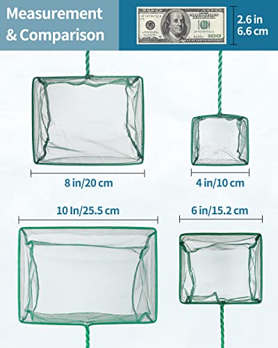Image of Pawfly Aquarium Fish Net with Braided Metal Handle Square Net with Soft Fine Mesh Sludge Food Residue Wastes Skimming Cleaning Net for Fish Tanks Small Koi Ponds and Pools