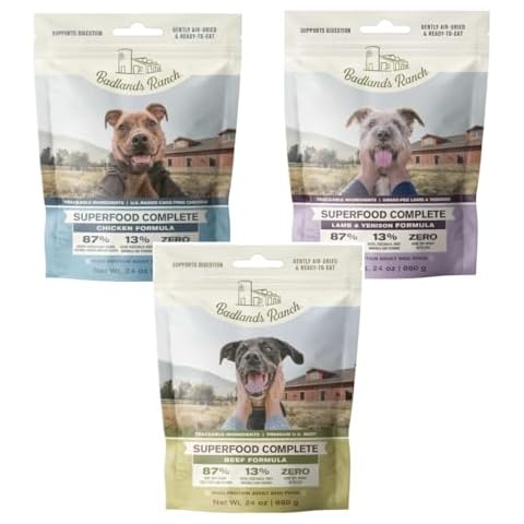 BADLANDS RANCH 24 oz. Premium Chicken, 24 oz. Premium Beef, 24 oz. Lamb & Venison Superfood Complete Bundle Cover