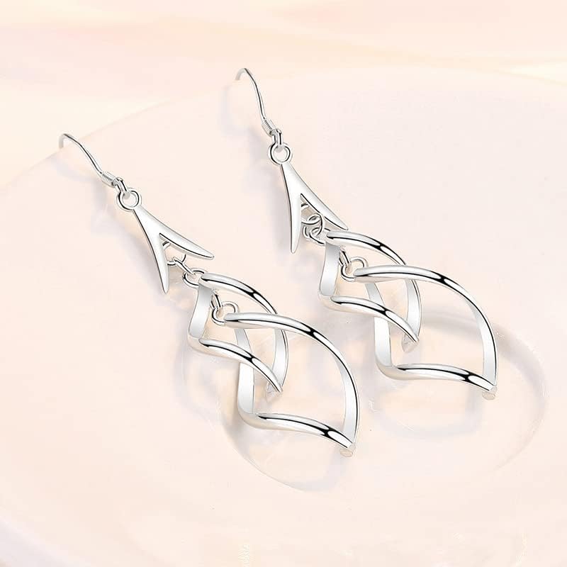 Linear Swirl Wire Earrings For Women dangling Boho Dangle Drop - Image 3