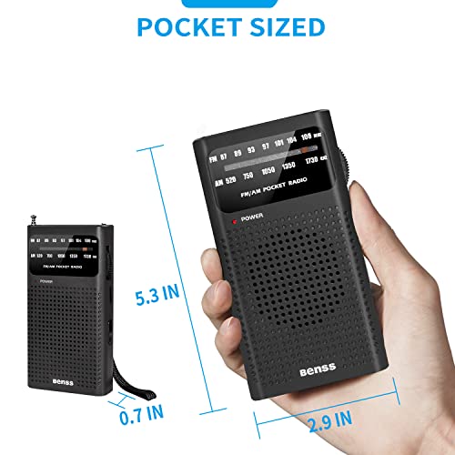 Tragbare Radio-Pocket AM FM Transistor Radio Batteriebetriebenes Radio mit Lautsprecher, Kopfhöreranschluss, großartiger… - Image 5
