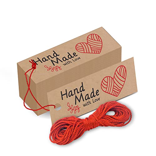 Image of Clickedin - Thank You Brown Tags for Packaging with String 50 Pieces