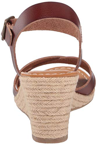 Amazon Essentials Women's Two Piece Wedge Espadrille Sandal, Brown, 9 B US Mississippi 