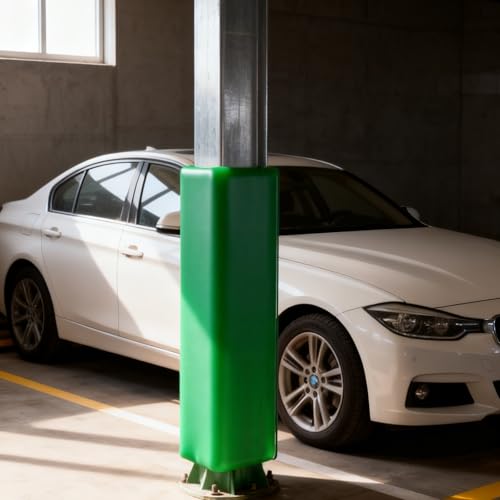 ポール用クッション H 213cm 駐車場用柱パッド、四角型全天候型ラップアラウンドポール柱クッション、カスタマイズ可能な耐衝撃性衝突防止保護マット(213cm Green,7.5x7.5cm)