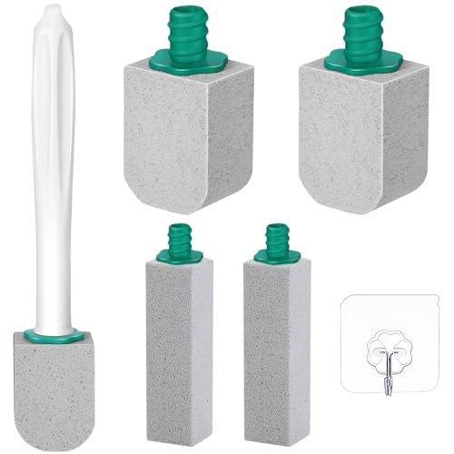 Lot de 5 blocs de nettoyage WC, brosse de nettoyage avec poignée, pierre ponce, pour salle de bain, toilettes, cuisine, piscines