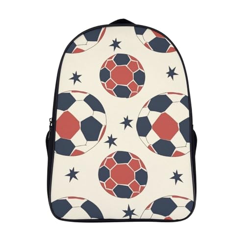 CWBNA0RBN Football Zaino Per Zainetto Asilo, Zainetto Scuola Elementare Resistente All'acqua, Cinghie Regolabili, Regalo Per Il Compleanno Di Natale 40x28x16cm