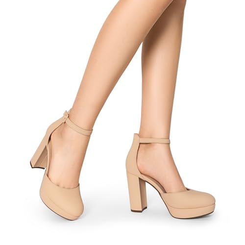 Image of DREAM PAIRS Women's Platform Chunky Closed High Heels