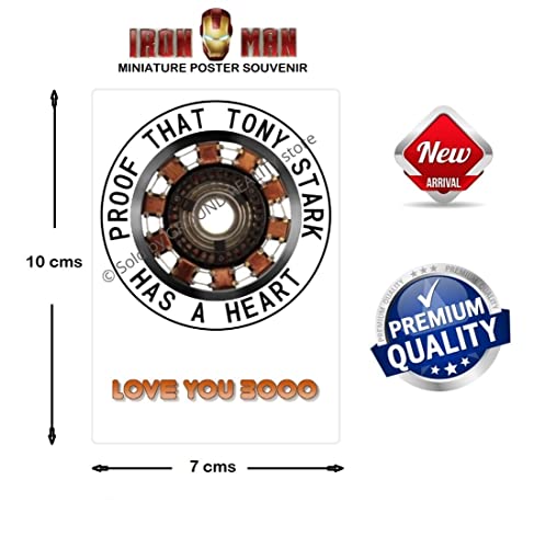 Image of LADY HAWK Iron Man Arc Reactor Poster Miniature Picture with magnetic backing. A Memorable Gift for all his fans. Directly sticks to any Metal Surface. Size 10x7cms Ironman Poster Mini Series (AV12)