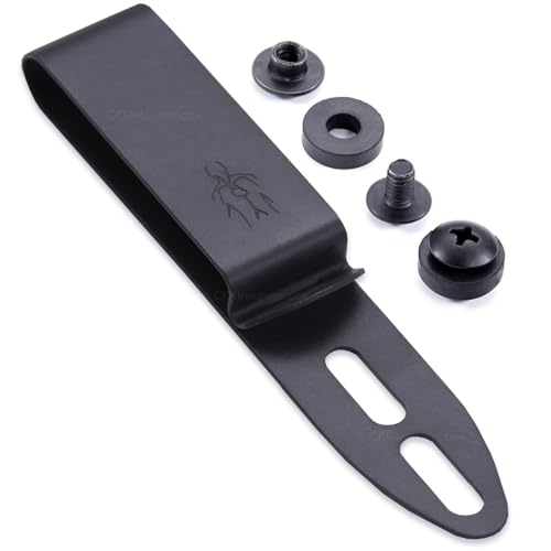 DCC 1 Series Metal Belt Clip - (Universal Model) - (Fits Up to 1.75 Inch Belts) - (Gray) - (w/Hardware) - USA Made - Spring Steel Clip with Height Adjustable Slots - Corrosion Resistant Finish