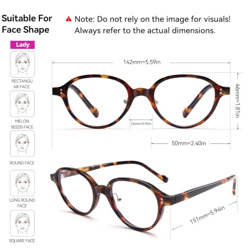 Image of Dollger Retro Oval Men's Women's Prescription Glasses Olive Tortoiseshell | TR90 + Acetate Fiber Frame, Anti Blue Light
