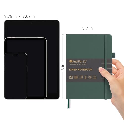 And-Per-Se-Lined-Journal-Notebook-160-Pages-A5-57-x-8-inches-College-Ruled-Thick-Paper-Notebook-Journals-for-Writing-Hardcover-Notebooks-for-Women-Men-Office-School-1-Pack-Green