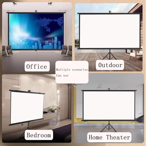 Pantalla de proyección portátil de 60 pulgadas 4:3/16:9 con trípode plegable, pantalla HD 4K ajustable para interiores y exteriores miniatura 6