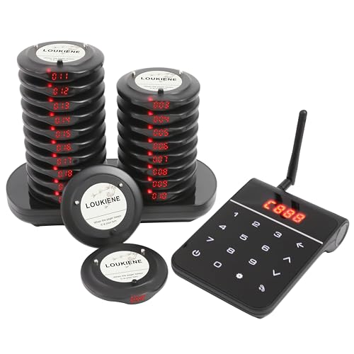 LOUKIENE Pagers for Restaurants, Restaurant Paging System, 20 Coaster Pagers