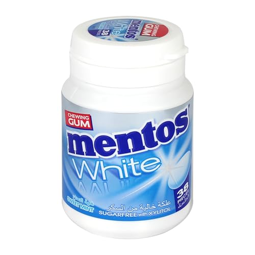 Mentos White Sugar Free Chewing Gum Sweet Mint Flavor 38pcs