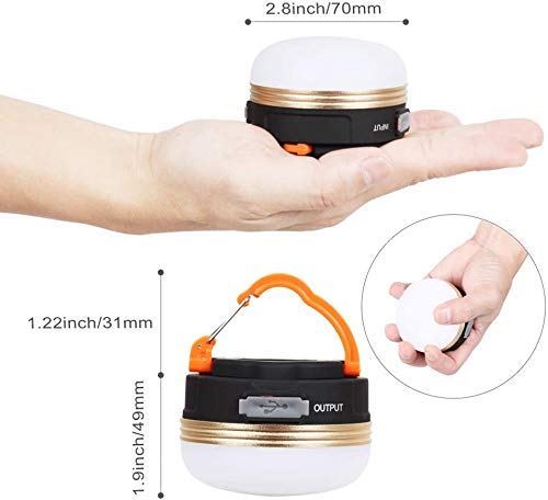 Portable LED Camping Lantern with Magnetic Base 1800mAh Power Bank USB Rechargeable 180lm LED Tent Light with 3 Modes, IP65 Waterproof Emergency Lamp for Hiking Fishing Indoor Outdoor Lighting