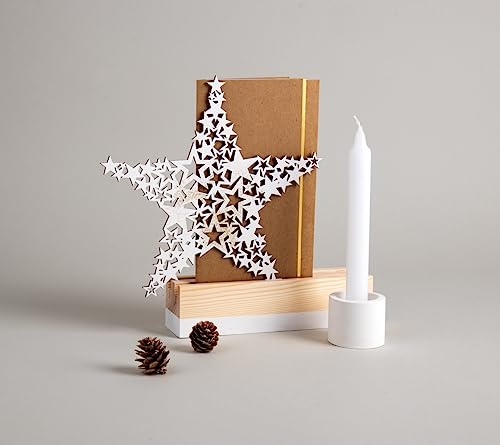 Rayher Wood Star for Crafting and Home Décor, Large Wooden Star Ornament, Natural Wood, 21.7cm, 46708505 - Image 2
