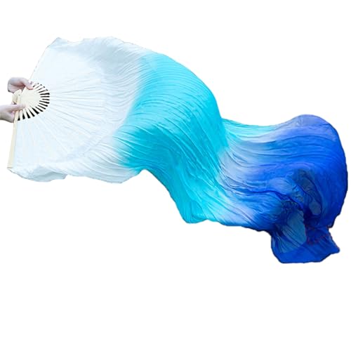 SueaLe Abanico extendido de seda sintética para danza del vientre, abanicos largos y plegables para espectáculos de danza, regalo para profesores de baile, perfecto para profesores de danza