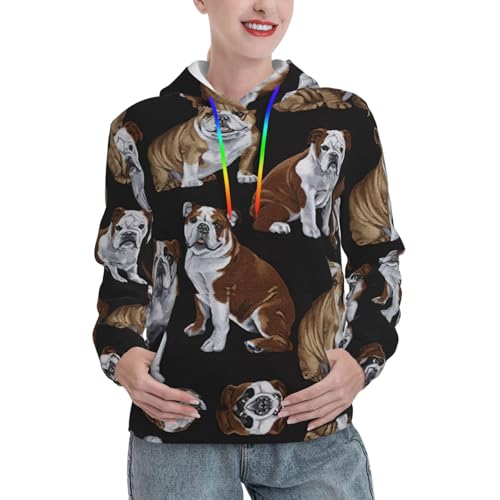 Sweat bouledogue anglais femme doux contre le froid d'hiver