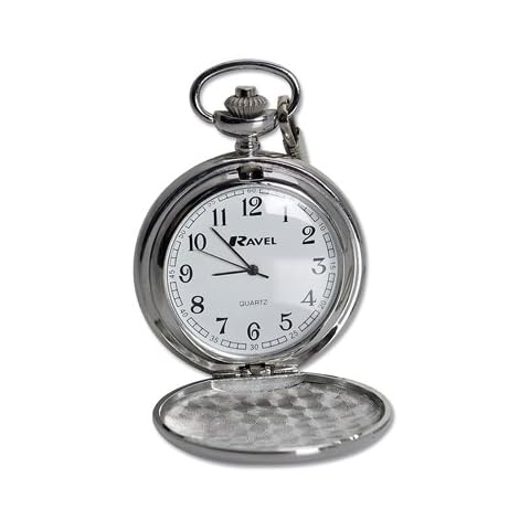 Elegant Chrome Pocket Watch with Personalisation Cover