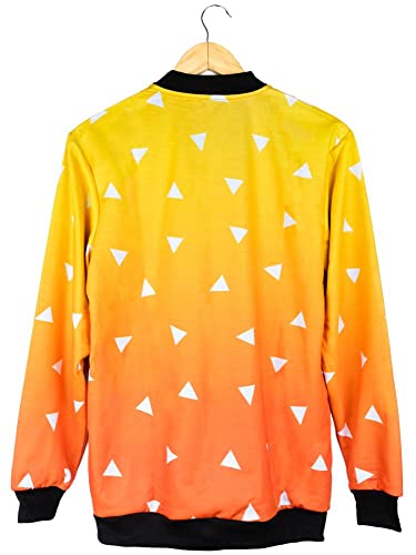 Image of ComicSense.xyz Unisex Demon Slayer Anime Jacket for Men and Women, Zenitsu Pattern Printed Cosplay Anime Bomber Jackets