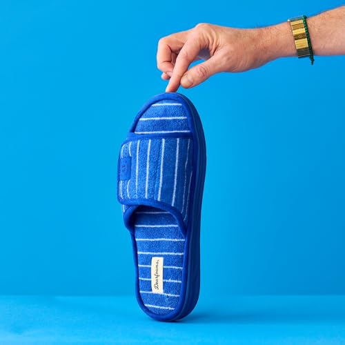 Image of Dearfoams Men's Adjustable Indoor /Outdoor Memory Foam Machine Washable Summer Slide Slipper