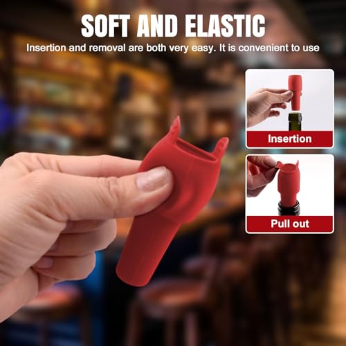 Image of Silicone Wine Stopper for Wine Bottles, 2025 New Wine Stoppers for Wine Bottles, Seal Bottle Cover for Beer Champagne, Glass Bottle Sealer Covers Wine Stoppers for Home Use (12, All)