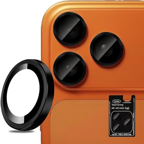 Image of Choiche Camera Lens Protector Compatible for iPhone 17 Pro 6.3-Inch and iPhone 17 Pro Max 6.9-Inch - 9H Tempered Glass Camera Cover with Metal Ring Decoration, Scratch-Resistant Screen Protector (Black, HD Clarity, Easy Install)