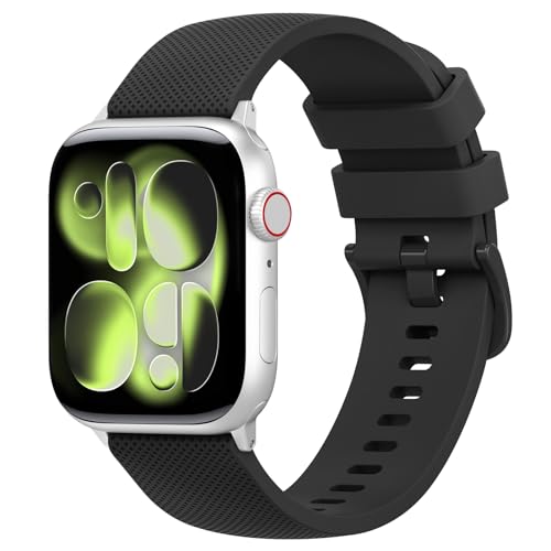 Meliya Bands Compatible with Apple Watch Band 49mm 46mm 41mm 45mm 38mm 42mm 40mm 44mm for Women Men, Soft Silicone Replacement Straps for iWatch Ultra 2 Series 10 9 8 7 SE 6 5 4 3 2 1 - Black