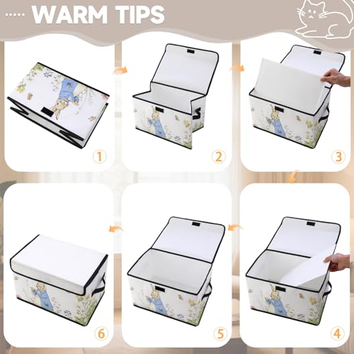 Image of Stackable Storage Bins with Lids,Closet Organizers Fabric Box for Home and Office,Blanket Clothes Organizers,Under Bed Storage Containers 3 Pack