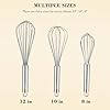 NileHome Stainless Steel Whisk Set 8" 10" 12" Kitchen Whisk Balloon Whisk Kitchen Wisk Wire Whisks for Cooking, Whisking, Blending, Beating, Stirring-3 Pack… #1