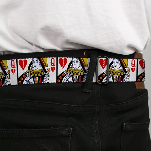 Cinturón de seguridad ajustable de 1.5 pulgadas reina de corazones rotos para pantalones XL 4