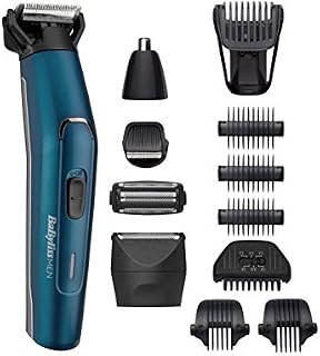 Babyliss Men 12-in-1 Japanese Steel Ultimate Face and Body Multi Grooming Kit with Nose Trimmer Head and Body Groomer - 100% Waterproof