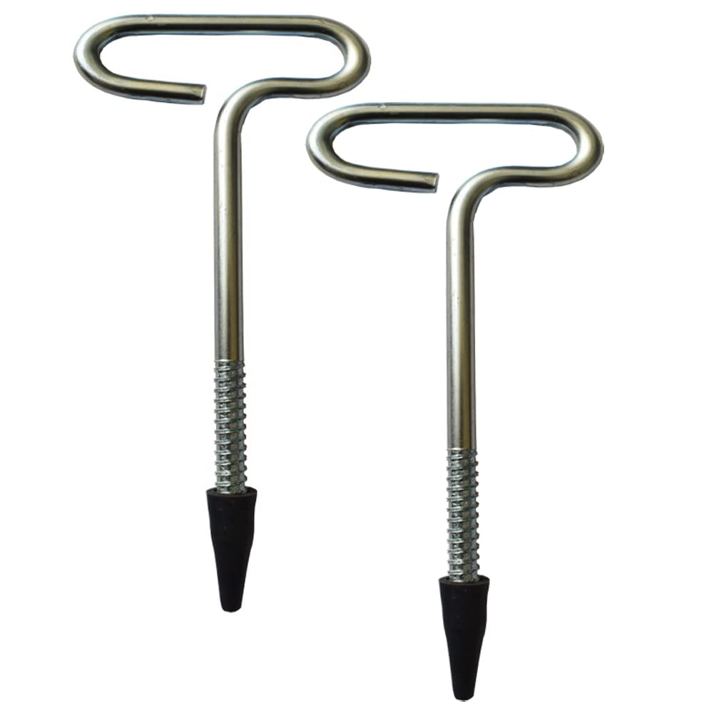 2 Pieces Ice Fishing Nail Ice Fishing Tent Nail Ice Fishing Tent Peg Camping Tent Threaded Peg Stainless Steel Ice Fishing Shelter Stake Nail Tent Fixer Accessory, Silver
