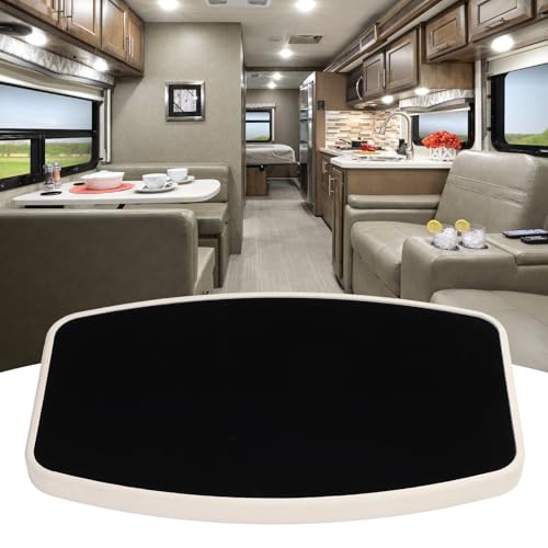 Luocute Abnehmbarer Bootstisch, 600 X 380 Mm, Quadratisch, für Pontons, Bootstisch, Marine-Wohnmobil-Tischplatte, Große Tischplatte aus Acryl mit Verspiegelter Schwarzer Oberfläche,