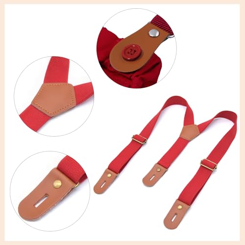 Boys Suspenders Pants Elastic Waist Trousers Kids Dress Suit Pants Bowtie3